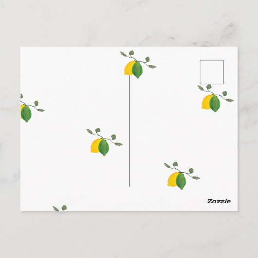 Waterverf Limoncillo Limoen Citroen Bruidsmeisjesb Briefkaart (Achterkant)