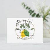 Waterverf Limoncillo Limoen Citroen Trouwdag Kaart (Staand voorkant)