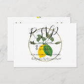 Waterverf Limoncillo Limoen Citroen Trouwdag Kaart (Voorkant / Achterkant)