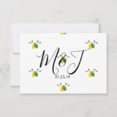 Waterverf Limoncillo Limoen Citroen Trouwen Kaart (Achterkant)