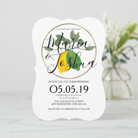 Waterverf Limoncillo Limoen Lemon Kaart (Staand voorkant)