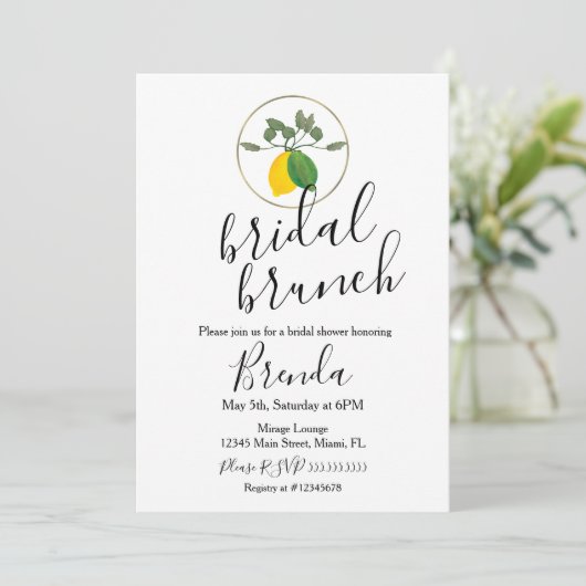 Waterverf Limoncillo Limoen Lemon Vrijgezellenfees Kaart (Staand voorkant)