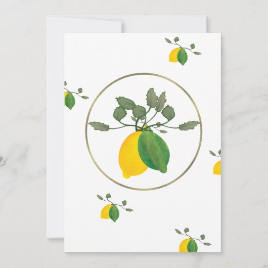 Waterverf Limoncillo Limoen Lemon Vrijgezellenfees Kaart (Achterkant)