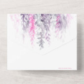 Waterverf lindigo roze avondreceptie bruiloft all in one uitnodiging (Achterkant)