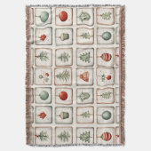 Waterverf Lineart kerstpatroon Deken (Voorkant Verticaal)