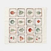 Waterverf Lineart kerstpatroon Fleece Deken (Voorkant (Horizontaal))