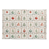 Waterverf Lineart kerstpatroon Kussensloop (Achterkant)