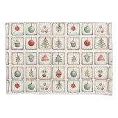 Waterverf Lineart kerstpatroon Kussensloop (Voorkant)