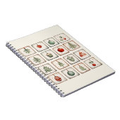 Waterverf Lineart kerstpatroon Notitieboek (Rechterzijde)