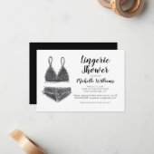 Waterverf lingerie bruiloftsshower uitnodiging (Voorkant / Achterkant in situ)