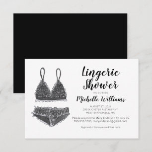Waterverf lingerie bruiloftsshower uitnodiging