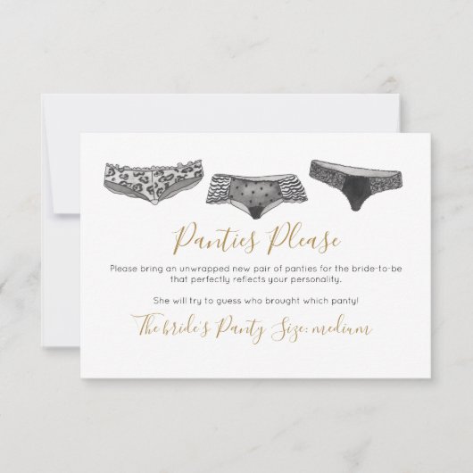 Waterverf Lingerie Douche Game Vrijgezellenfeest Kaart (Voorkant)