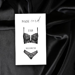 Waterverf lingerie douche maat kaart Zwart kant