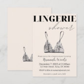 Waterverf lingerie douche save the date (Voorkant / Achterkant)