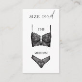 Waterverf Lingerie Douchegrootte Kaart Zwart Kant (Voorkant)