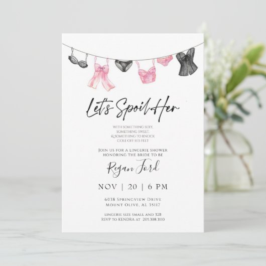 Waterverf Lingerie Kaart (Staand voorkant)