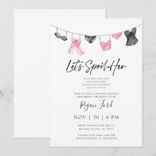 Waterverf Lingerie Kaart (Voorkant / Achterkant)