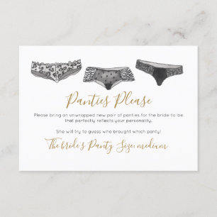 Waterverf Lingerie Shower Game Vrijgezellenfeest Kaart