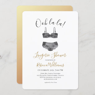 Waterverf Lingerie Shower Vrijgezellenfeest Kaart