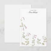 waterverf linnea bloemenkaart met naam bedankkaart (Voorkant / Achterkant)