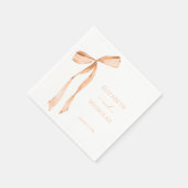 Waterverf Lint Boog Abrikoos Sinaasappel Bruiloft Servet (Hoek)