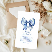 Waterverf Lint Dusty Blue Bow Boeken voor Baby Informatiekaartje