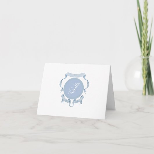 Waterverf lint logo kam monogram bedankkaart (Voorkant)