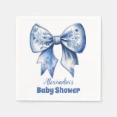 Waterverf lint stoffige blauwe boog servet (Voorkant)