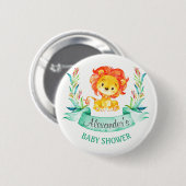 Waterverf Lion Baby shower Ronde Button 5,7 Cm (Voorkant /achterkant)