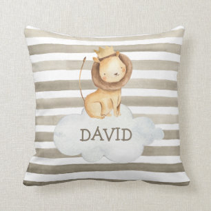 Waterverf Lion Gray Persoonlijke Baby Kussen