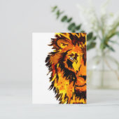 Waterverf Lion Half Face Briefkaart (Staand voorkant)