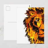 Waterverf Lion Half Face Briefkaart (Voorkant / Achterkant)