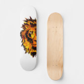 Waterverf Lion Half Face Persoonlijk Skateboard (Voorkant)
