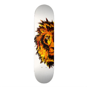 Waterverf Lion Half Face Persoonlijk Skateboard