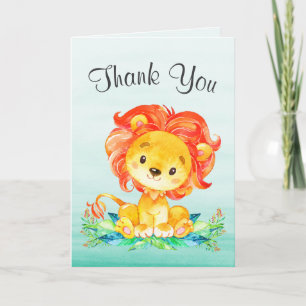 Waterverf Lion Hartelijk dank Bedankkaart