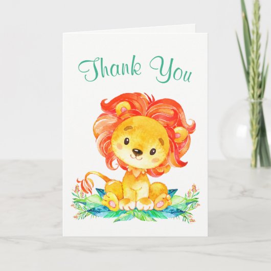 Waterverf Lion Hartelijk dank Bedankkaart (Voorkant)