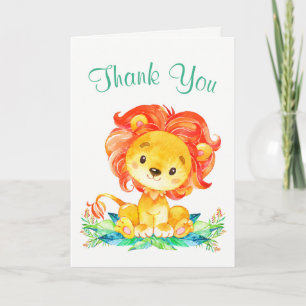 Waterverf Lion Hartelijk dank Bedankkaart