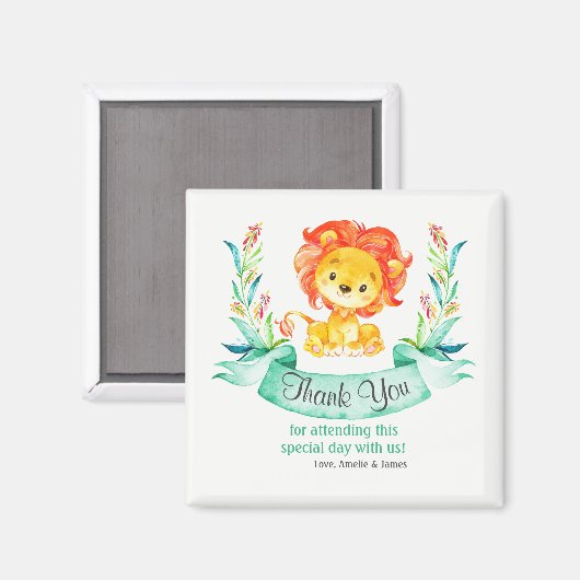 Waterverf Lion Hartelijk dank Magneet (Voorkant / Achterkant)