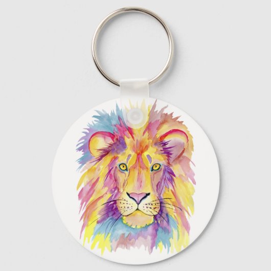 Waterverf Lion Head Sleutelhanger (Voorkant)