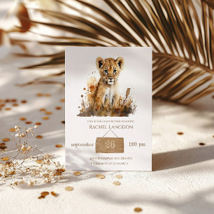 Waterverf Lion King's Baby shower Kaart