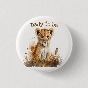Waterverf Lion King's Baby shower Ronde Button 3,2 Cm