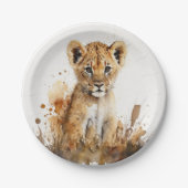 Waterverf Lion King's Party Paper Borden Papieren Bordje (Voorkant)