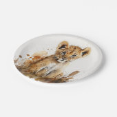 Waterverf Lion King's Party Paper Borden Papieren Bordje (Gekanteld)