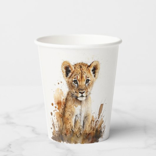 Waterverf Lion King's Party Paper Cups Papieren Bekers (Achterkant)