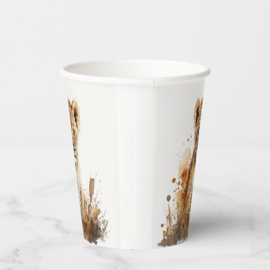 Waterverf Lion King's Party Paper Cups Papieren Bekers (Rechts)