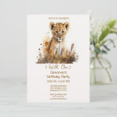 Waterverf Lion King's Wild One Kaart (Staand voorkant)