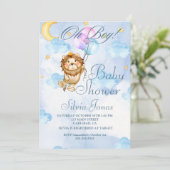 Waterverf Lion oerwoud Animal baby shower Boy Kaart (Staand voorkant)