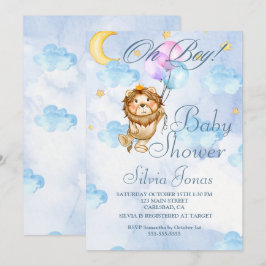 Waterverf Lion oerwoud Animal baby shower Boy Kaart