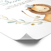 Waterverf Lion Prince Baby shower Welkom Poster (Hoek)