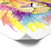 Waterverf Lion Print - kleurrijk wanddecor (Hoek)